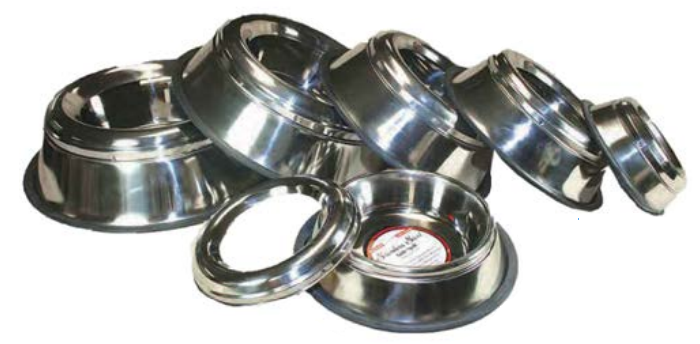 Anti-Spill Stainless Steel Non-Tip Bowls with Removable Cover - Image 0
