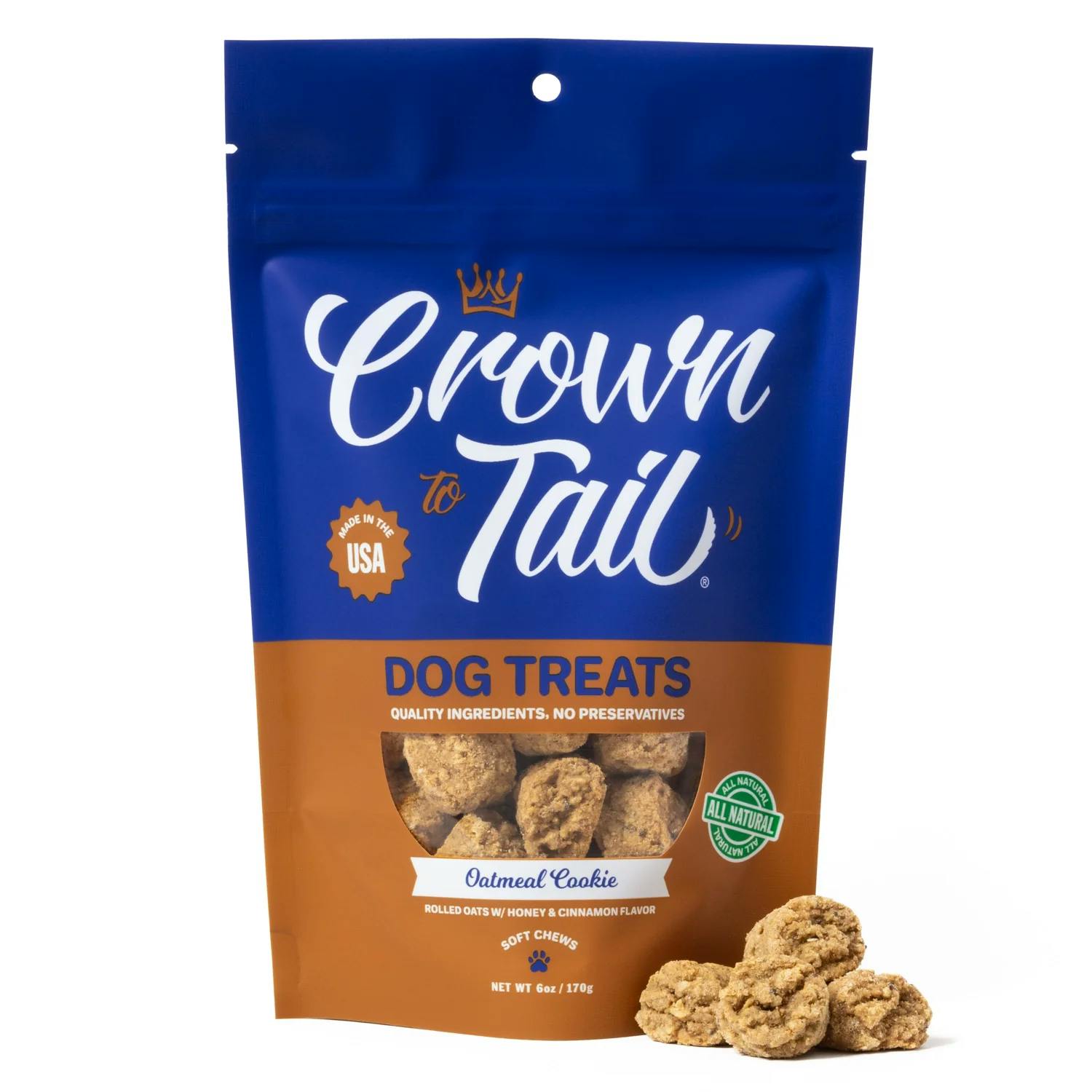 CROWN TO TAIL OATMEAL COOKIE SOFT CHEW DOG TREATS - Image 1
