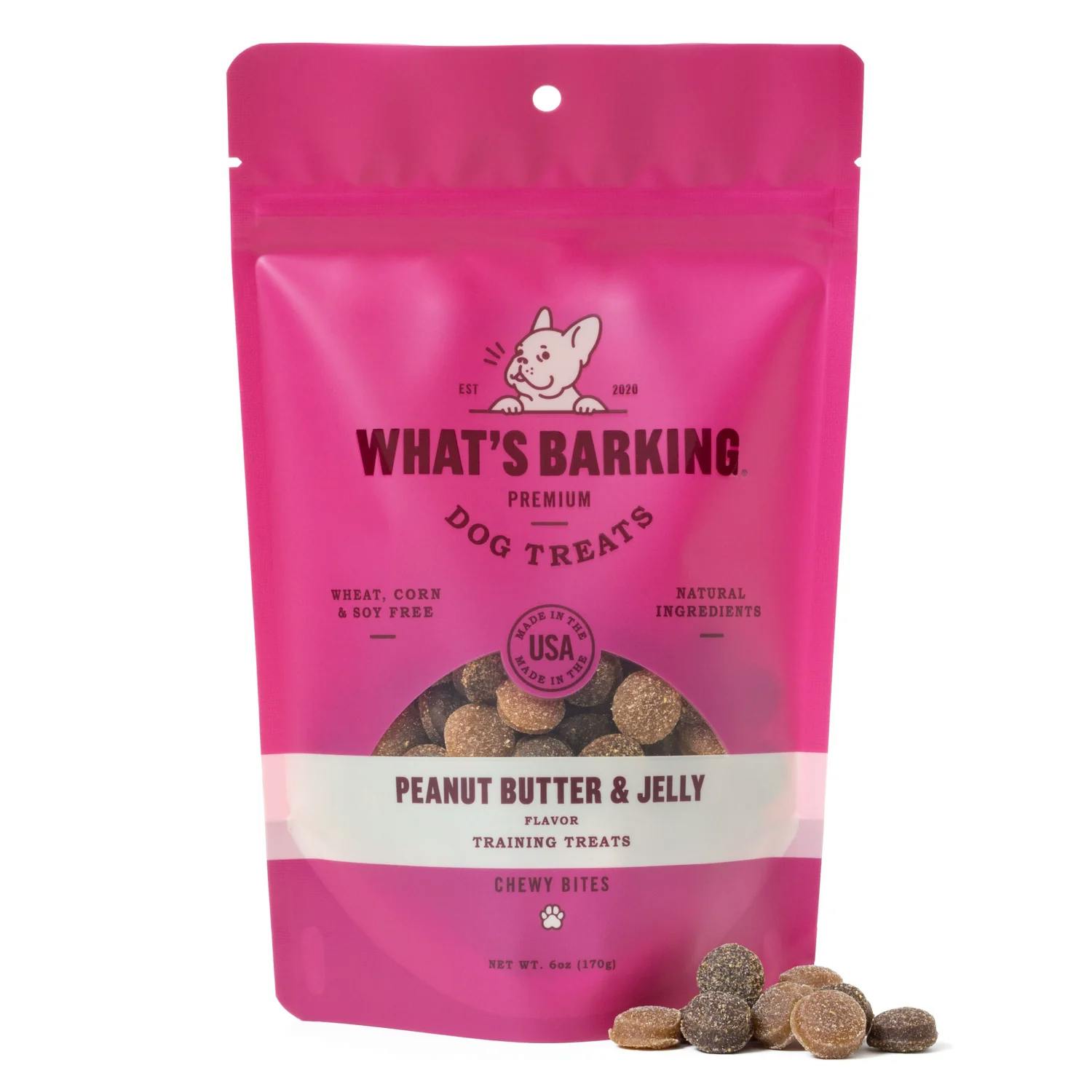 What's Barking Peanut Butter and Jelly Chewy Training Treat - Image 1