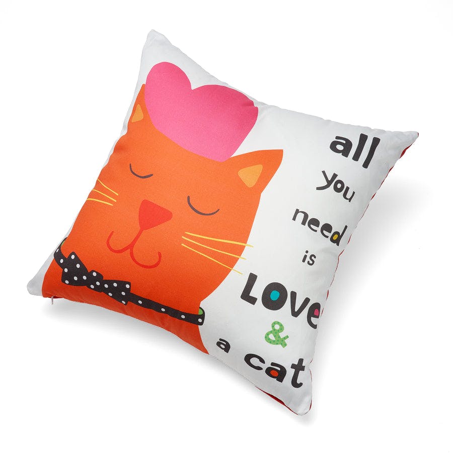 ALL YOU NEED IS LOVE AND A CAT PILLOW - Image 0