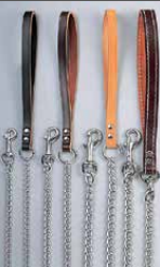 1-Ply Leather Leads (Lthr/Chain) - Assorted - 3/4" x 40" - Image 0