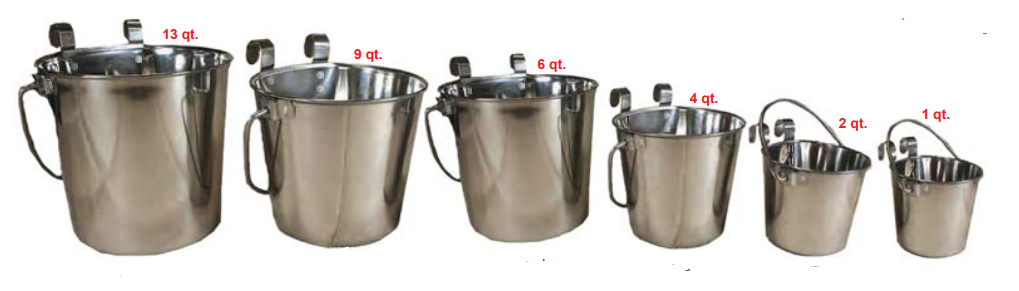 Flat Sided Hook-on Pails with Double Hooks