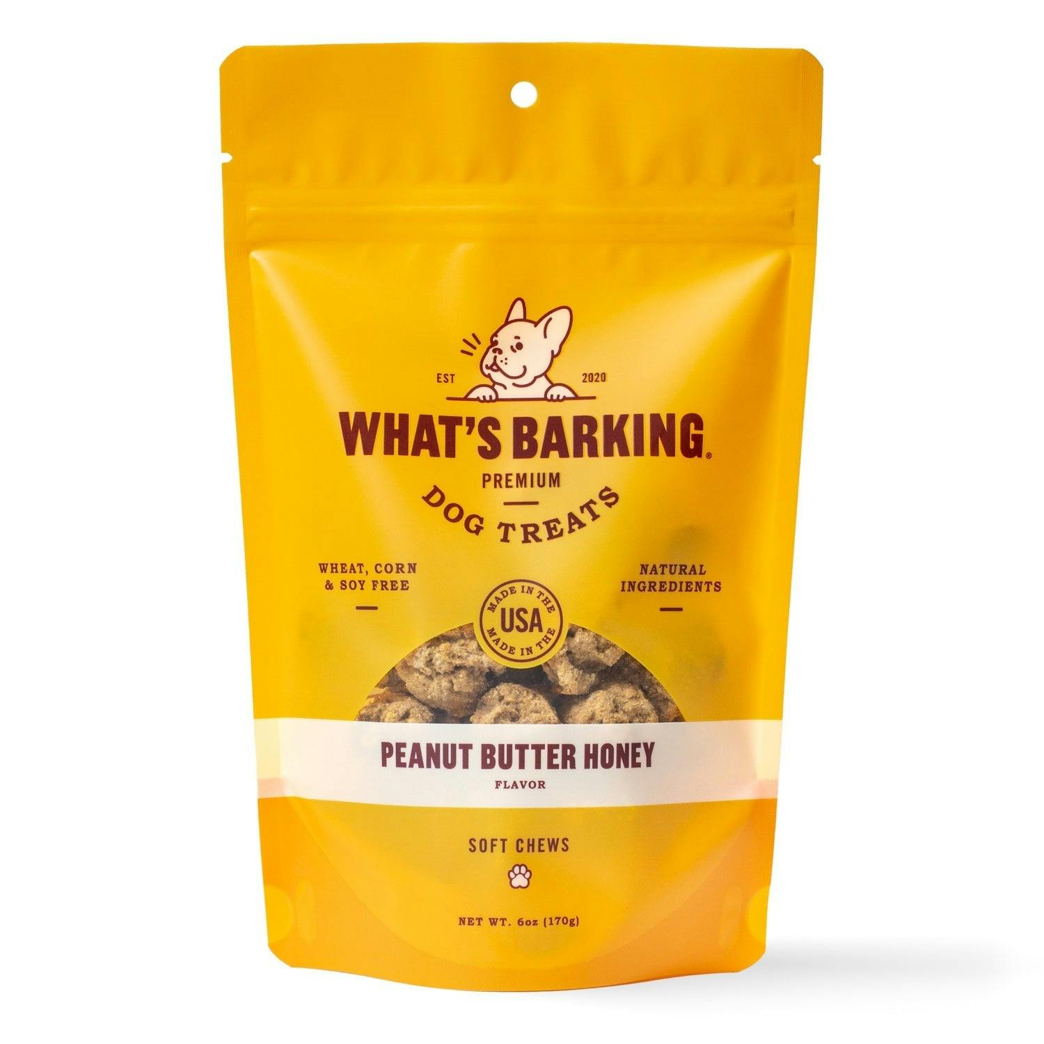 What's Barking Peanut Butter & Honey Chewy Dog Treats - Image 1