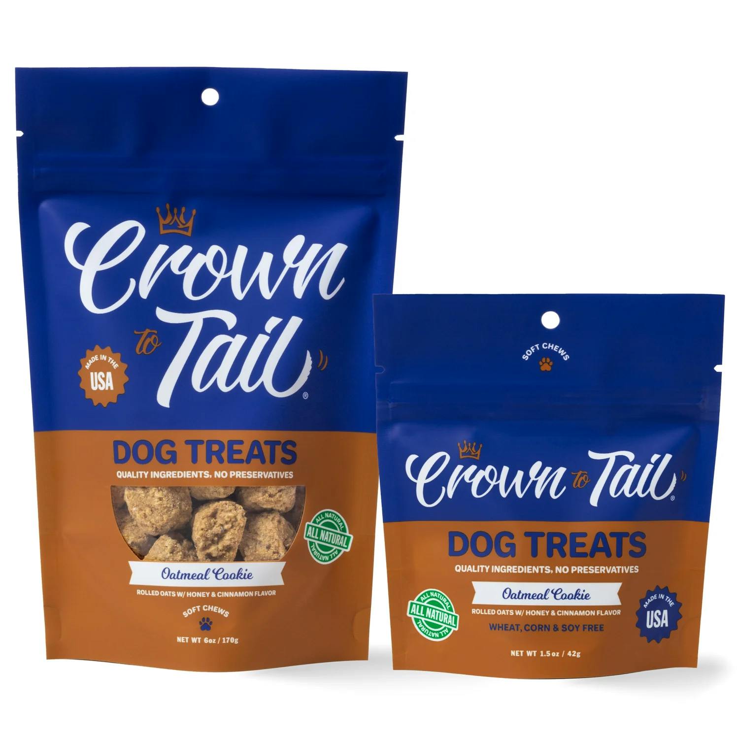CROWN TO TAIL OATMEAL COOKIE SOFT CHEW DOG TREATS - Image 0