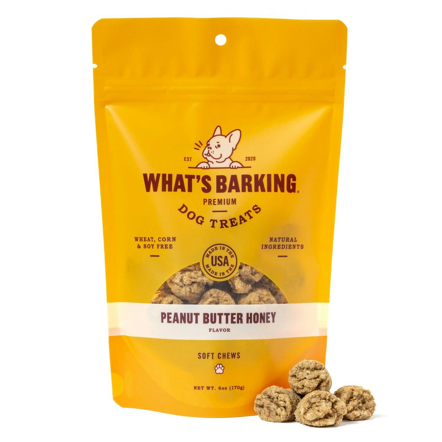 What's Barking Peanut Butter & Honey Chewy Dog Treats - Image 0