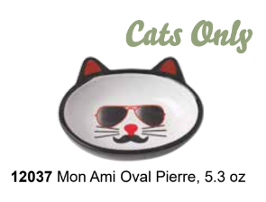 Cats Only Dining Supplies-Mon Ami - Oval Pierre - 5.5"W x 1.5"H (Inner Pack: 6)