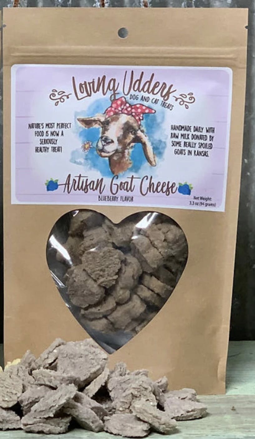 Loving Udders Goat Cheese Treats - w/ Blueberry- Case of 12