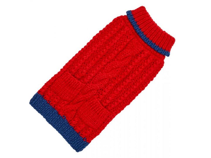 RED CABLE SWEATER