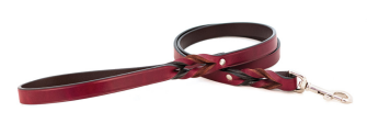 BRAIDED LEATHER LEASH - w BEVELED and PAINTED FINISHED EDGES